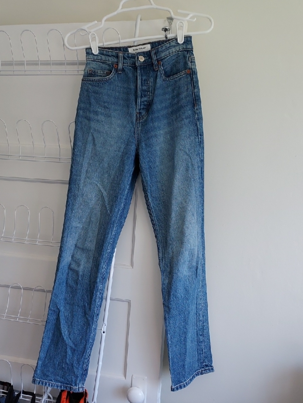 Reformation Cynthia High Rise Straight Jeans Size 23 Merritt Wash Denim